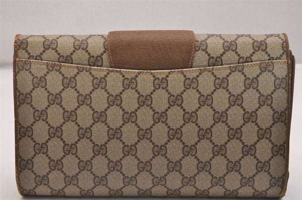 Authentic GUCCI Shoulder Cross Body Bag Purse GG PVC Leather Brown Junk 6576J