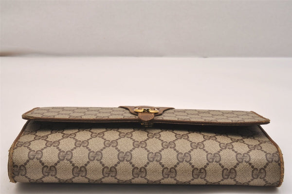 Authentic GUCCI Shoulder Cross Body Bag Purse GG PVC Leather Brown Junk 6576J