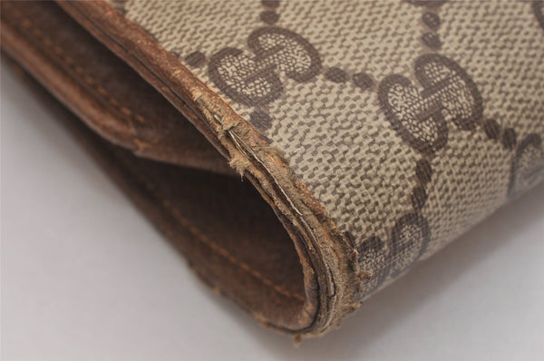 Authentic GUCCI Shoulder Cross Body Bag Purse GG PVC Leather Brown Junk 6576J