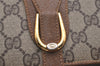 Authentic GUCCI Shoulder Cross Body Bag Purse GG PVC Leather Brown Junk 6576J