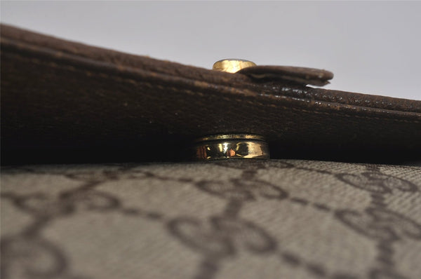 Authentic GUCCI Shoulder Cross Body Bag Purse GG PVC Leather Brown Junk 6576J