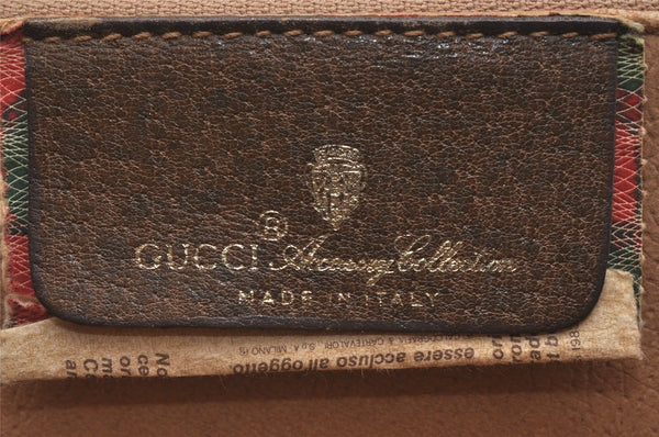 Authentic GUCCI Shoulder Cross Body Bag Purse GG PVC Leather Brown Junk 6576J