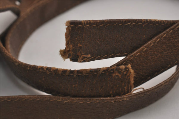 Authentic GUCCI Shoulder Cross Body Bag Purse GG PVC Leather Brown Junk 6576J