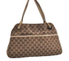 Authentic GUCCI Eclipse Shoulder Tote Bag GG Canvas Leather 121023 Brown 6577J