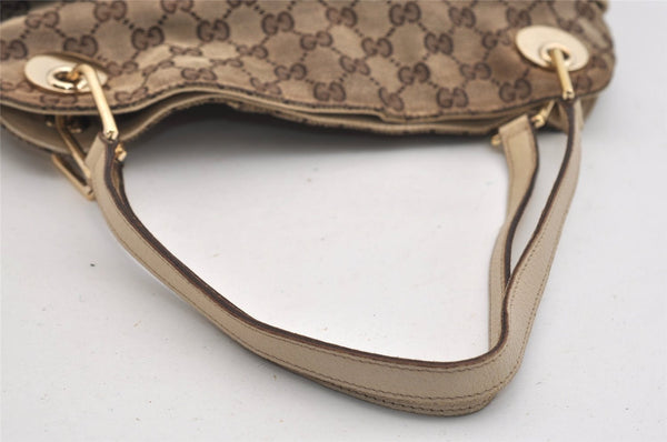 Authentic GUCCI Eclipse Shoulder Tote Bag GG Canvas Leather 121023 Brown 6577J