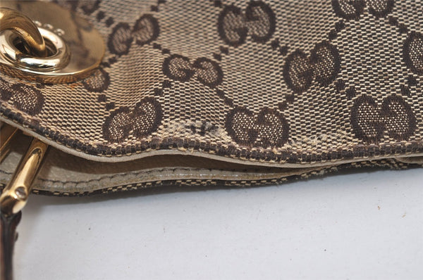 Authentic GUCCI Eclipse Shoulder Tote Bag GG Canvas Leather 121023 Brown 6577J