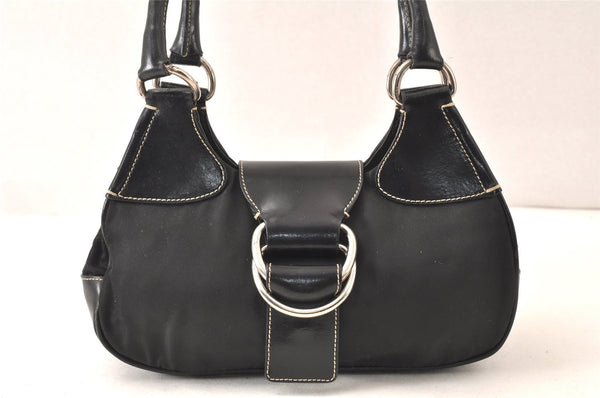 Authentic PRADA Nylon Tessuto Leather Shoulder Hand Bag Purse Black 6578K