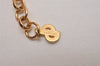 Authentic Christian Dior Gold Tone Rhinestone Chain Pendant Necklace CD 6580I