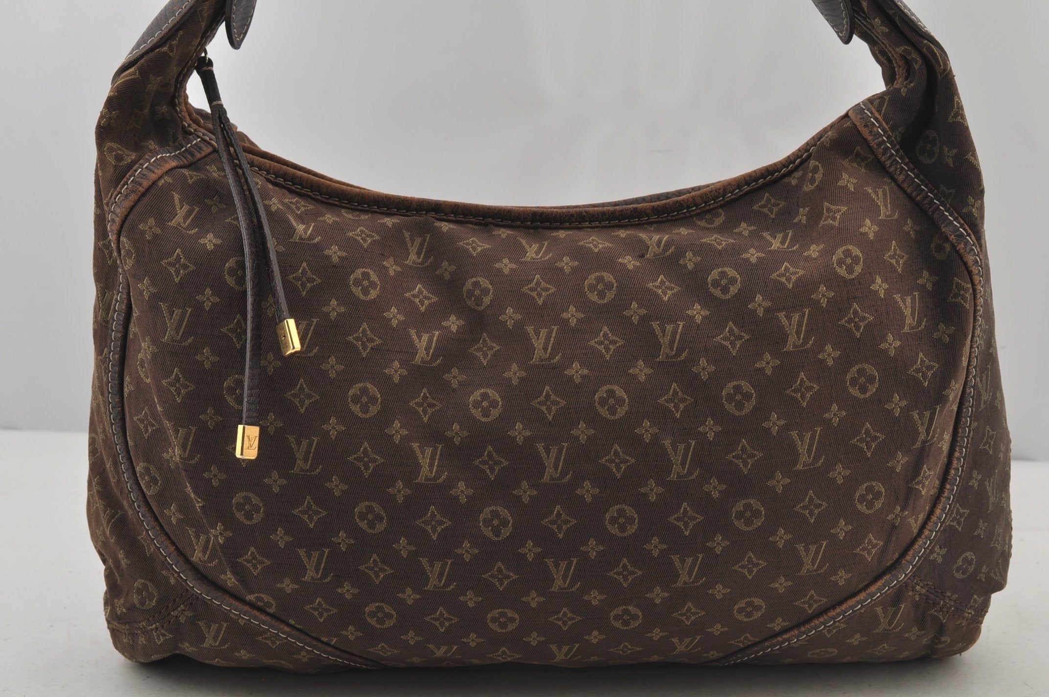 Auth Louis Vuitton Monogram Mini Lin Manon MM Shoulder Bag Brown M95619 LV 6581J