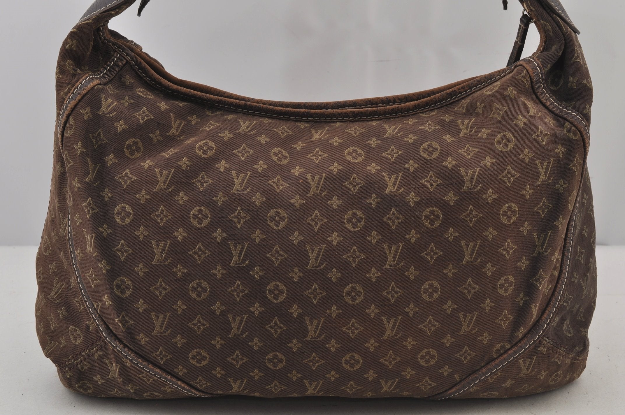 Auth Louis Vuitton Monogram Mini Lin Manon MM Shoulder Bag Brown M95619 LV 6581J