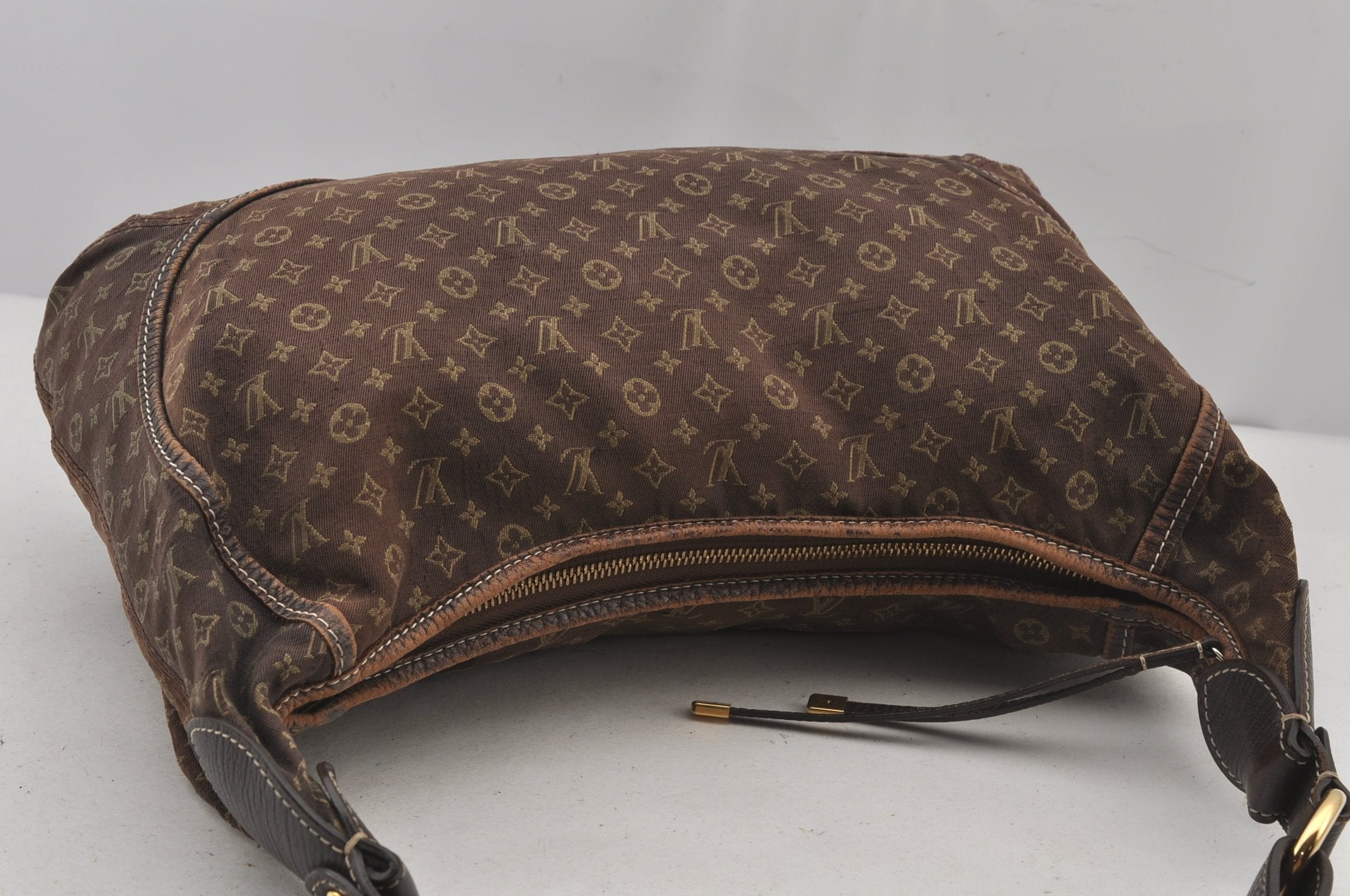 Auth Louis Vuitton Monogram Mini Lin Manon MM Shoulder Bag Brown M95619 LV 6581J
