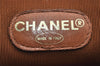 Authentic CHANEL Calf Skin Turnlock Matelasse Shoulder Tote Bag Brown CC 6584I