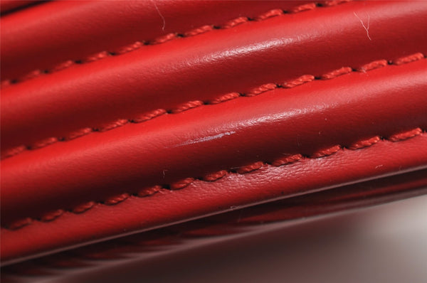 Authentic Louis Vuitton Epi Cannes Red Cosmetic Hand Bag Purse M48037 LV 6585I