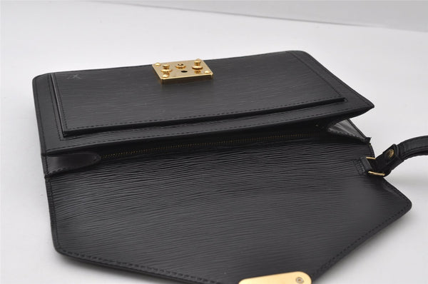 Auth Louis Vuitton Epi Pochette Sellier Dragonne Clutch Bag M52612 Black 6586I