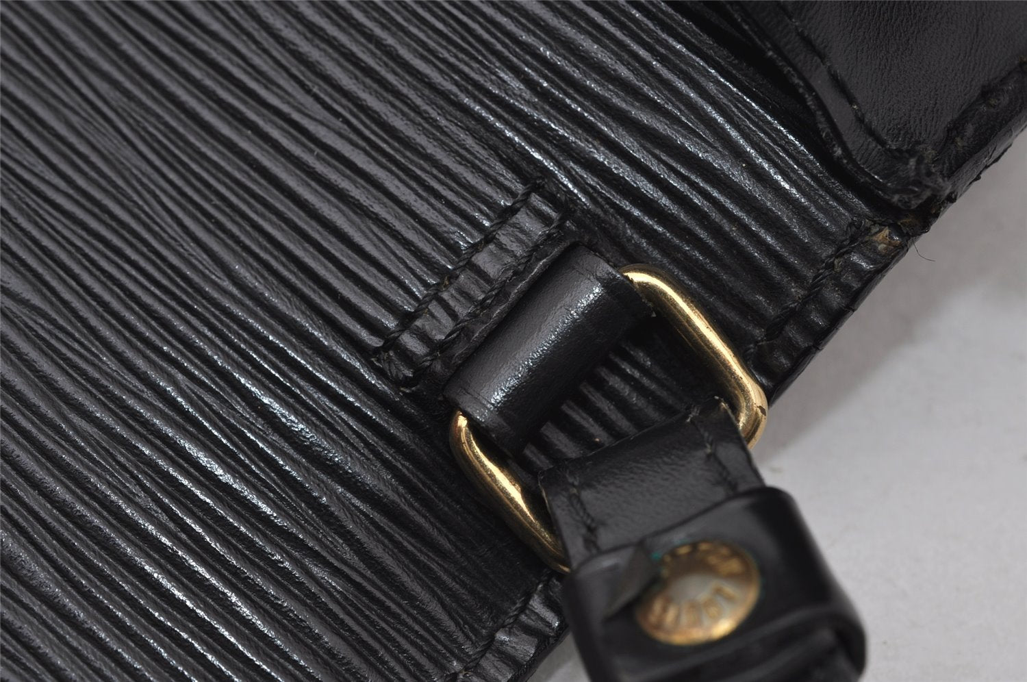 Auth Louis Vuitton Epi Pochette Sellier Dragonne Clutch Bag M52612 Black 6586I