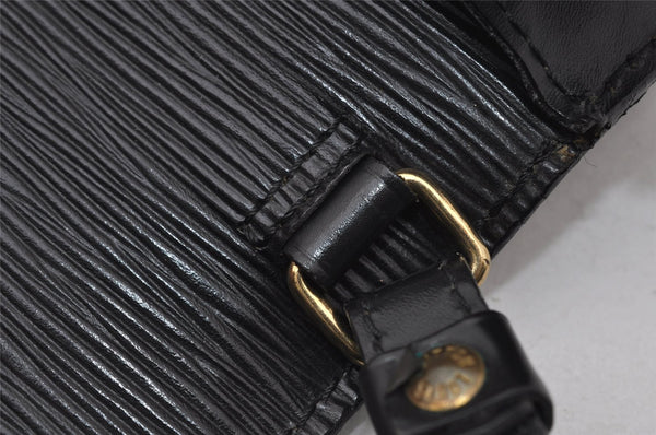Auth Louis Vuitton Epi Pochette Sellier Dragonne Clutch Bag M52612 Black 6586I