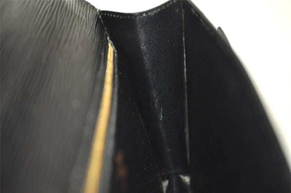 Auth Louis Vuitton Epi Pochette Sellier Dragonne Clutch Bag M52612 Black 6586I