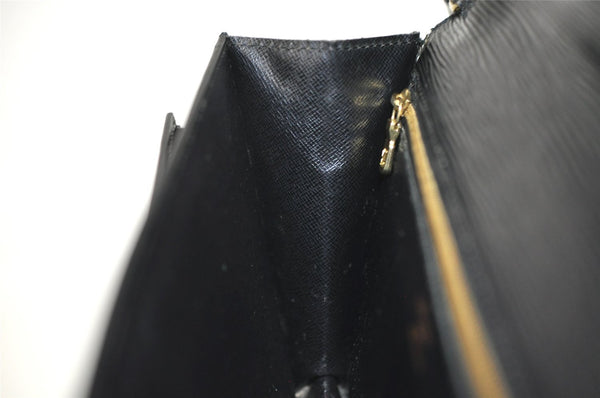 Auth Louis Vuitton Epi Pochette Sellier Dragonne Clutch Bag M52612 Black 6586I