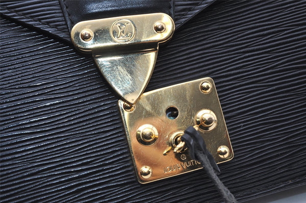 Auth Louis Vuitton Epi Pochette Sellier Dragonne Clutch Bag M52612 Black 6586I