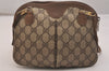 Authentic GUCCI Web Sherry Line Shoulder Bag GG PVC Leather Brown Junk 6586J