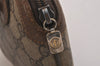 Authentic GUCCI Web Sherry Line Shoulder Bag GG PVC Leather Brown Junk 6586J