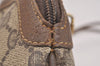 Authentic GUCCI Web Sherry Line Shoulder Bag GG PVC Leather Brown Junk 6586J