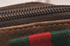 Authentic GUCCI Web Sherry Line Shoulder Bag GG PVC Leather Brown Junk 6586J
