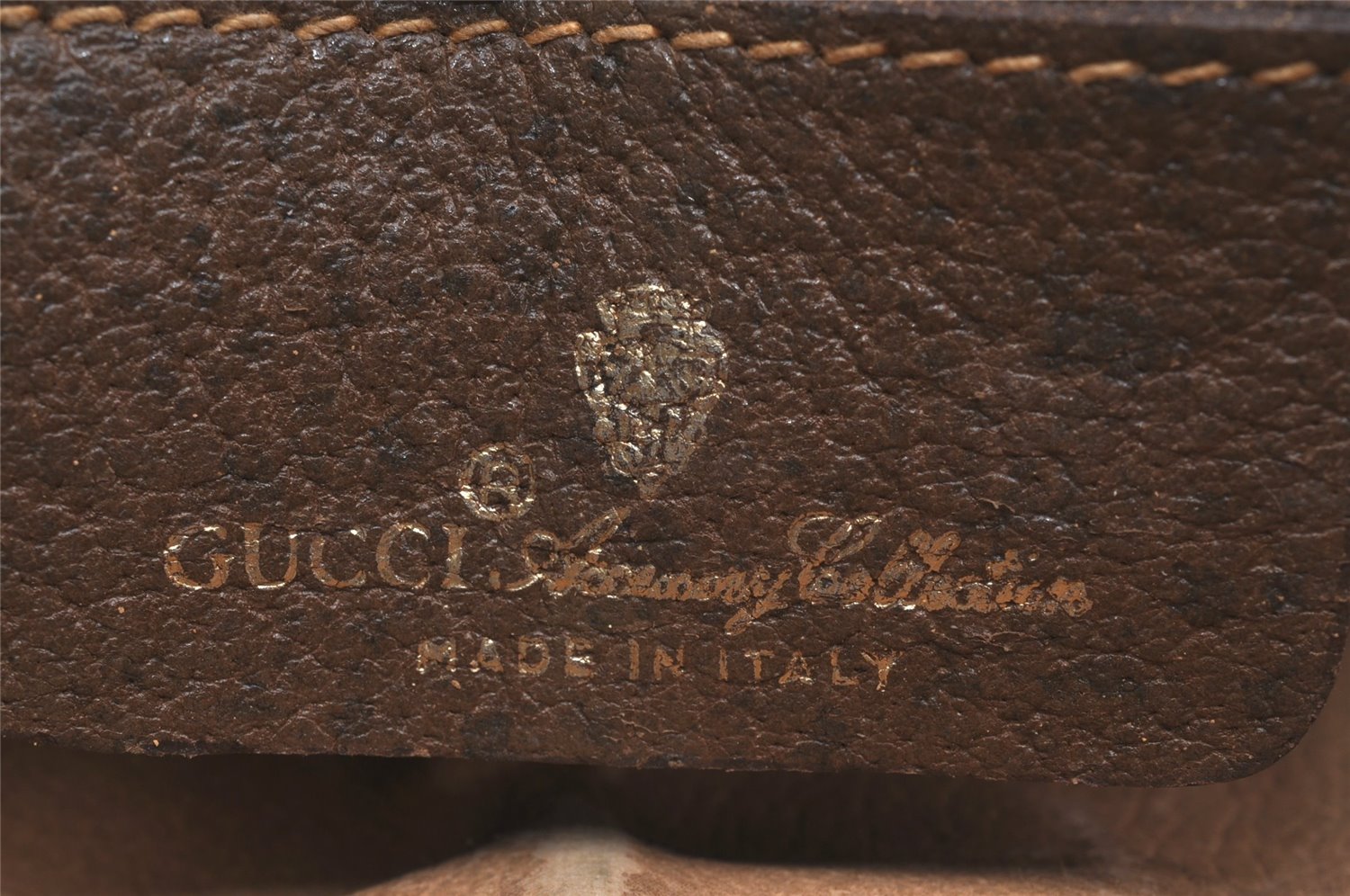 Authentic GUCCI Web Sherry Line Shoulder Bag GG PVC Leather Brown Junk 6586J