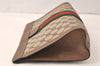 Authentic GUCCI Web Sherry Line Clutch Hand Bag GG PVC Leather Brown Junk 6586K