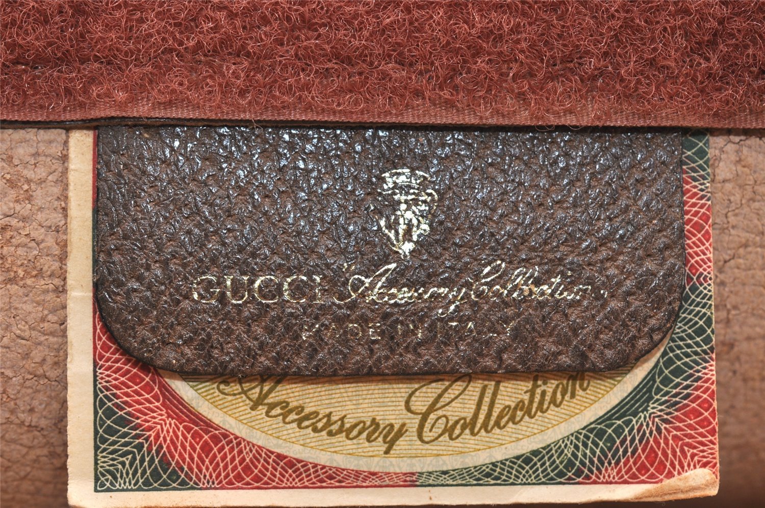 Authentic GUCCI Web Sherry Line Clutch Hand Bag GG PVC Leather Brown Junk 6586K