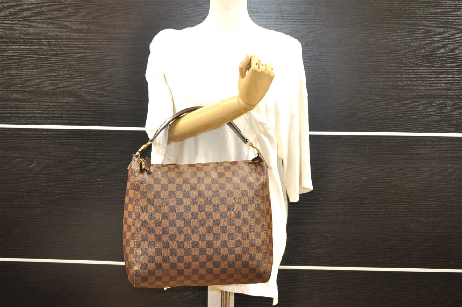Authentic Louis Vuitton Damier Portobello PM Shoulder Hand Bag N41184 LV 6587I