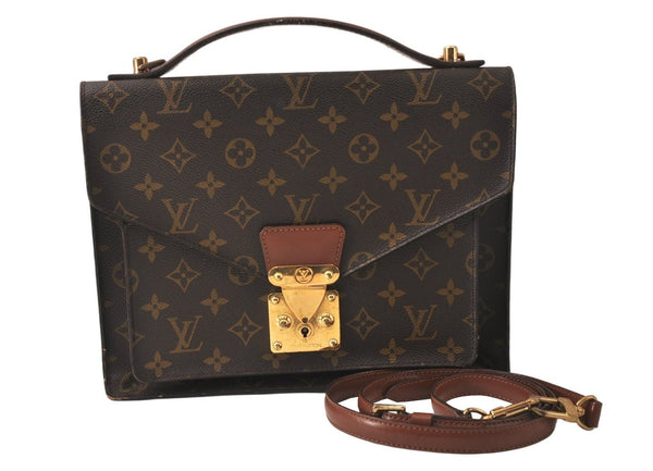 Authentic Louis Vuitton Monogram Monceau 2Way Shoulder Hand Bag M51185 LV 6588K