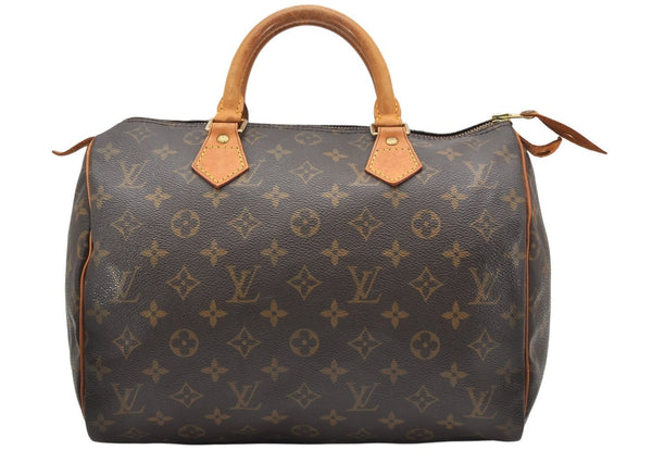 Authentic Louis Vuitton Monogram Speedy 30 Hand Boston Bag M41526 LV 6590K