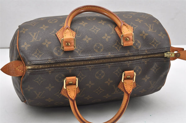 Authentic Louis Vuitton Monogram Speedy 30 Hand Boston Bag M41526 LV 6590K