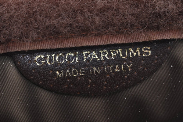 Authentic GUCCI Web Sherry Line Clutch Hand Bag Purse GG PVC Leather Brown 6591J
