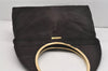 Authentic GUCCI Vintage Shoulder Bag Unborn Calf Leather Brown 6592J