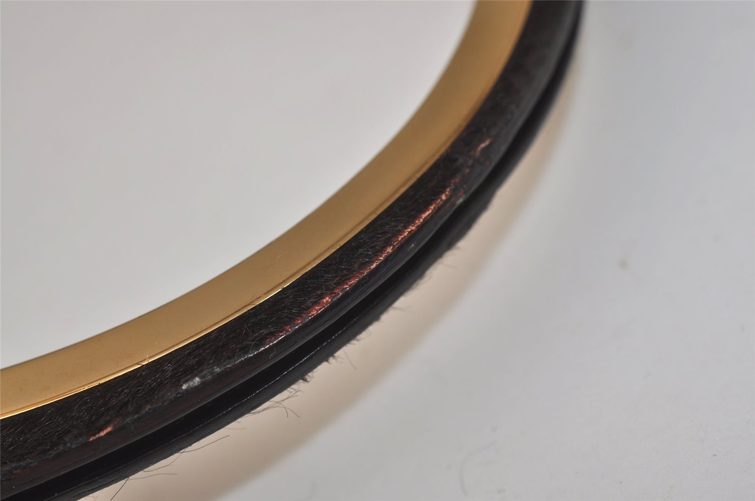 Authentic GUCCI Vintage Shoulder Bag Unborn Calf Leather Brown 6592J