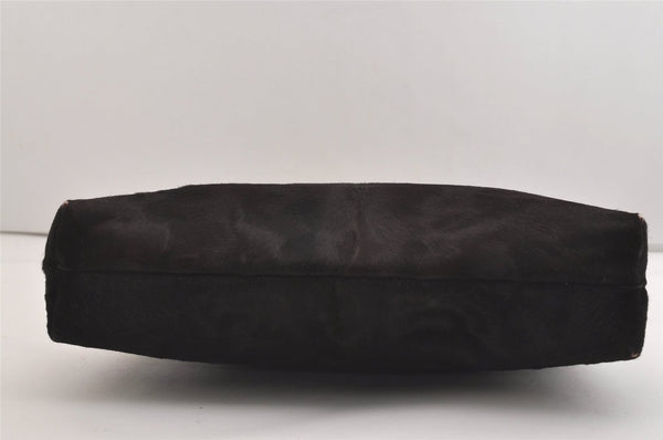 Authentic GUCCI Vintage Shoulder Bag Unborn Calf Leather Brown 6592J