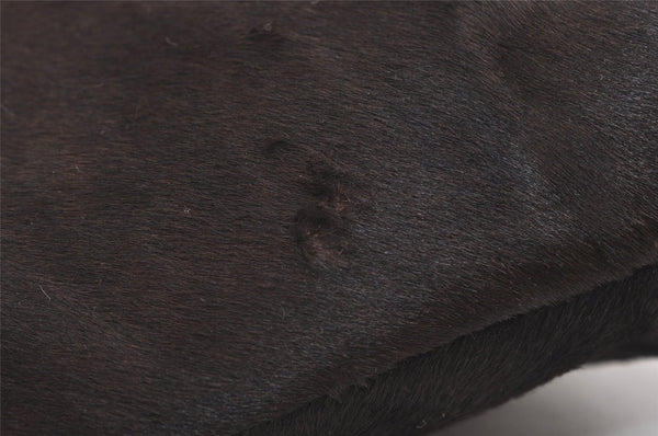 Authentic GUCCI Vintage Shoulder Bag Unborn Calf Leather Brown 6592J