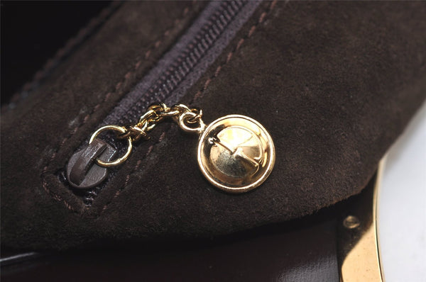 Authentic GUCCI Vintage Shoulder Bag Unborn Calf Leather Brown 6592J