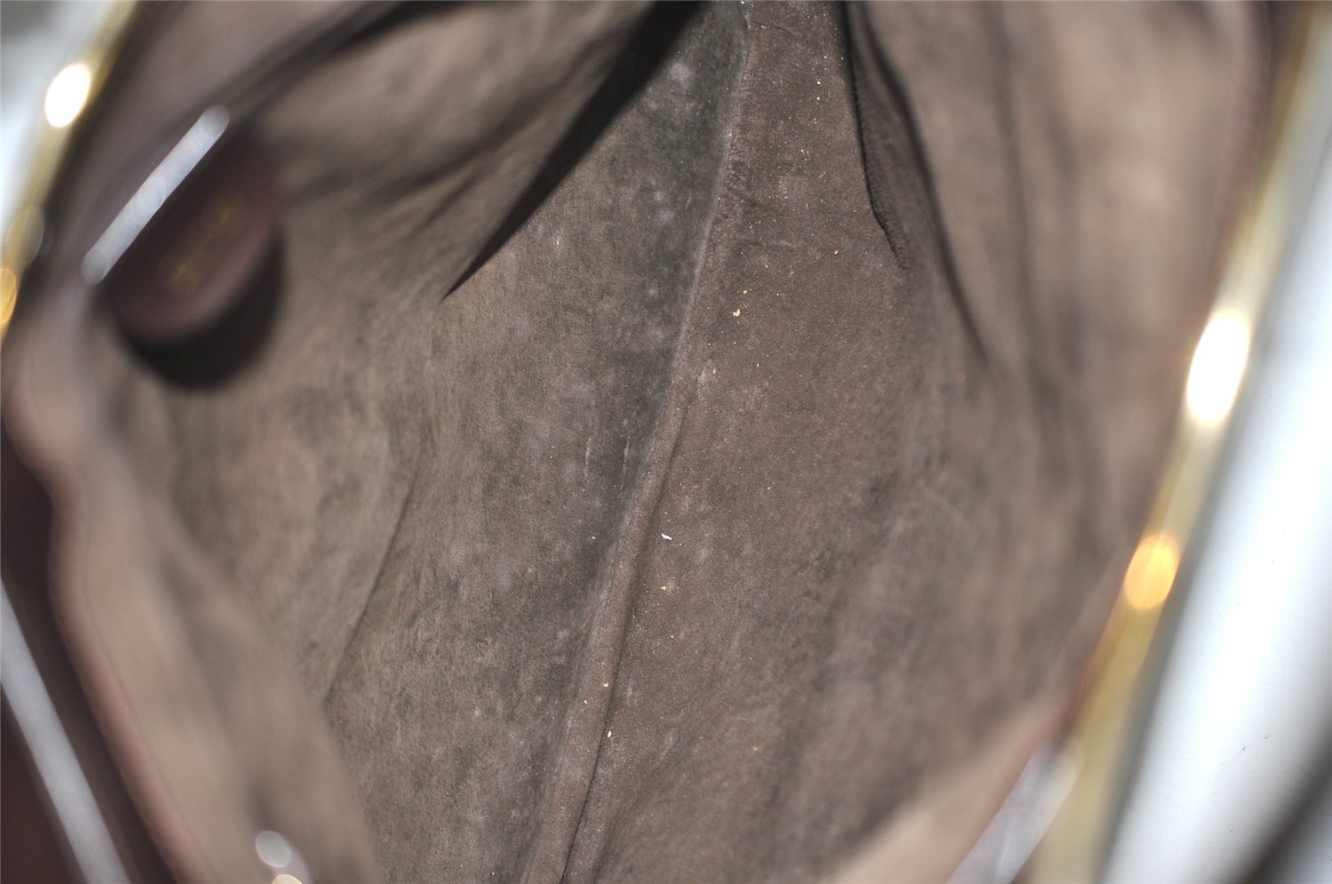 Authentic GUCCI Vintage Shoulder Bag Unborn Calf Leather Brown 6592J