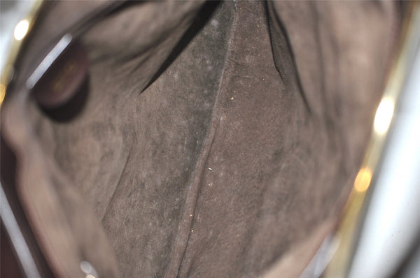 Authentic GUCCI Vintage Shoulder Bag Unborn Calf Leather Brown 6592J