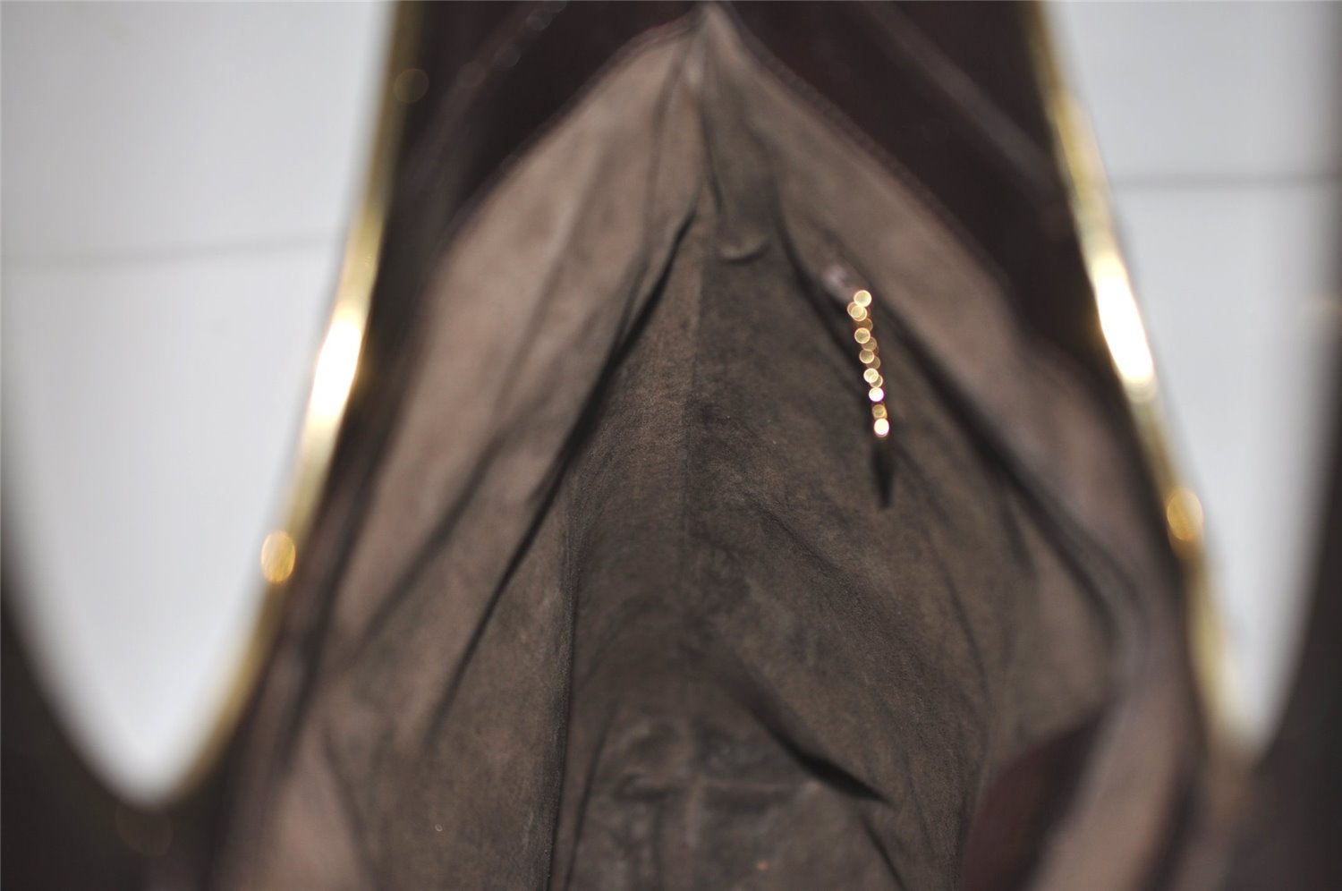 Authentic GUCCI Vintage Shoulder Bag Unborn Calf Leather Brown 6592J