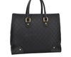 Authentic GUCCI Vintage Hand Tote Bag GG Canvas Leather 120897 Black 6592K