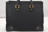 Authentic GUCCI Vintage Hand Tote Bag GG Canvas Leather 120897 Black 6592K