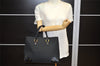 Authentic GUCCI Vintage Hand Tote Bag GG Canvas Leather 120897 Black 6592K