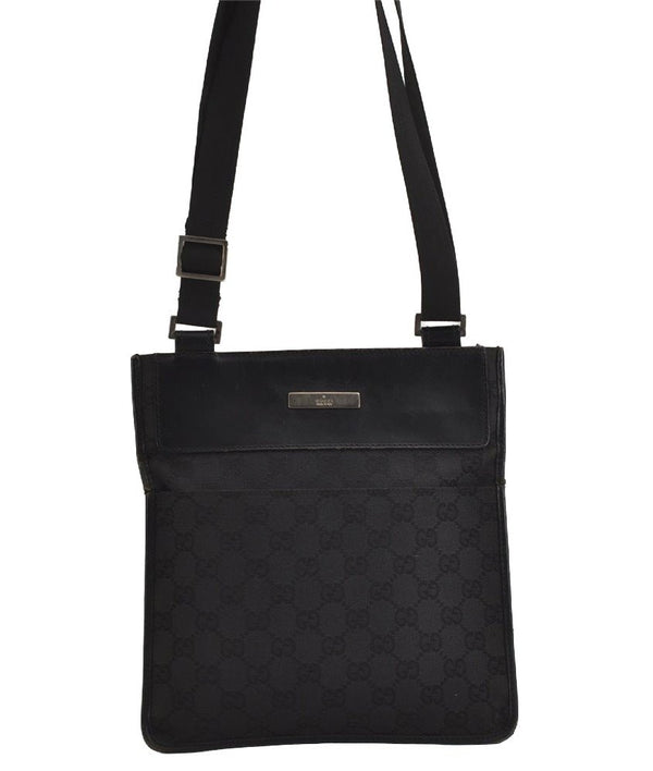 Authentic GUCCI Shoulder Cross Body Bag GG Canvas Leather 0190348 Black 6593J