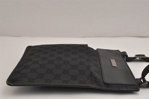 Authentic GUCCI Shoulder Cross Body Bag GG Canvas Leather 0190348 Black 6593J