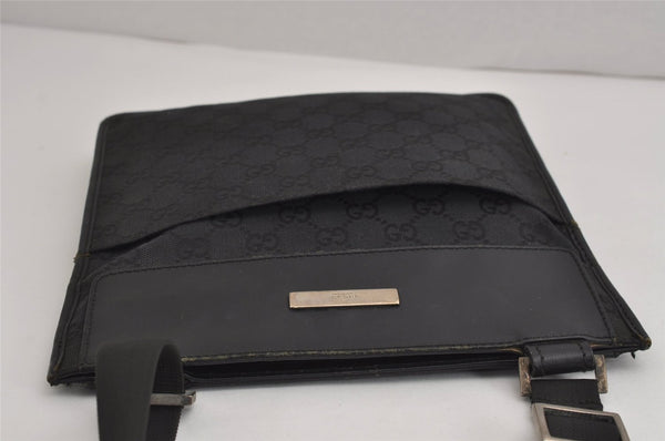 Authentic GUCCI Shoulder Cross Body Bag GG Canvas Leather 0190348 Black 6593J
