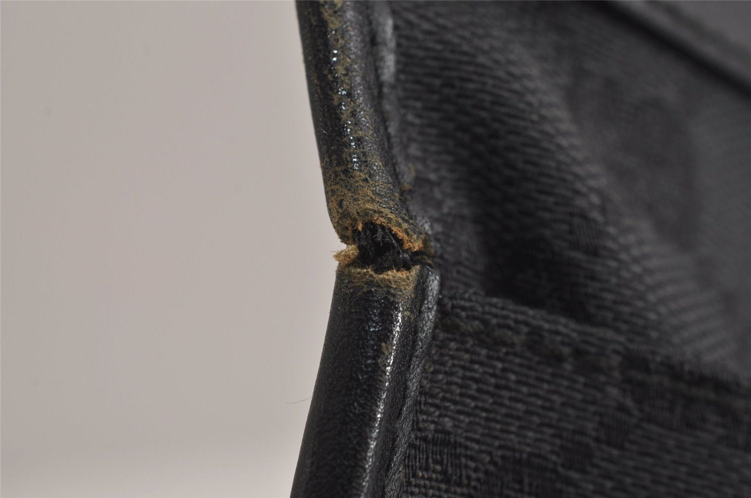 Authentic GUCCI Shoulder Cross Body Bag GG Canvas Leather 0190348 Black 6593J